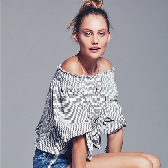 Free People Tops - Free People striped off the shoulder top